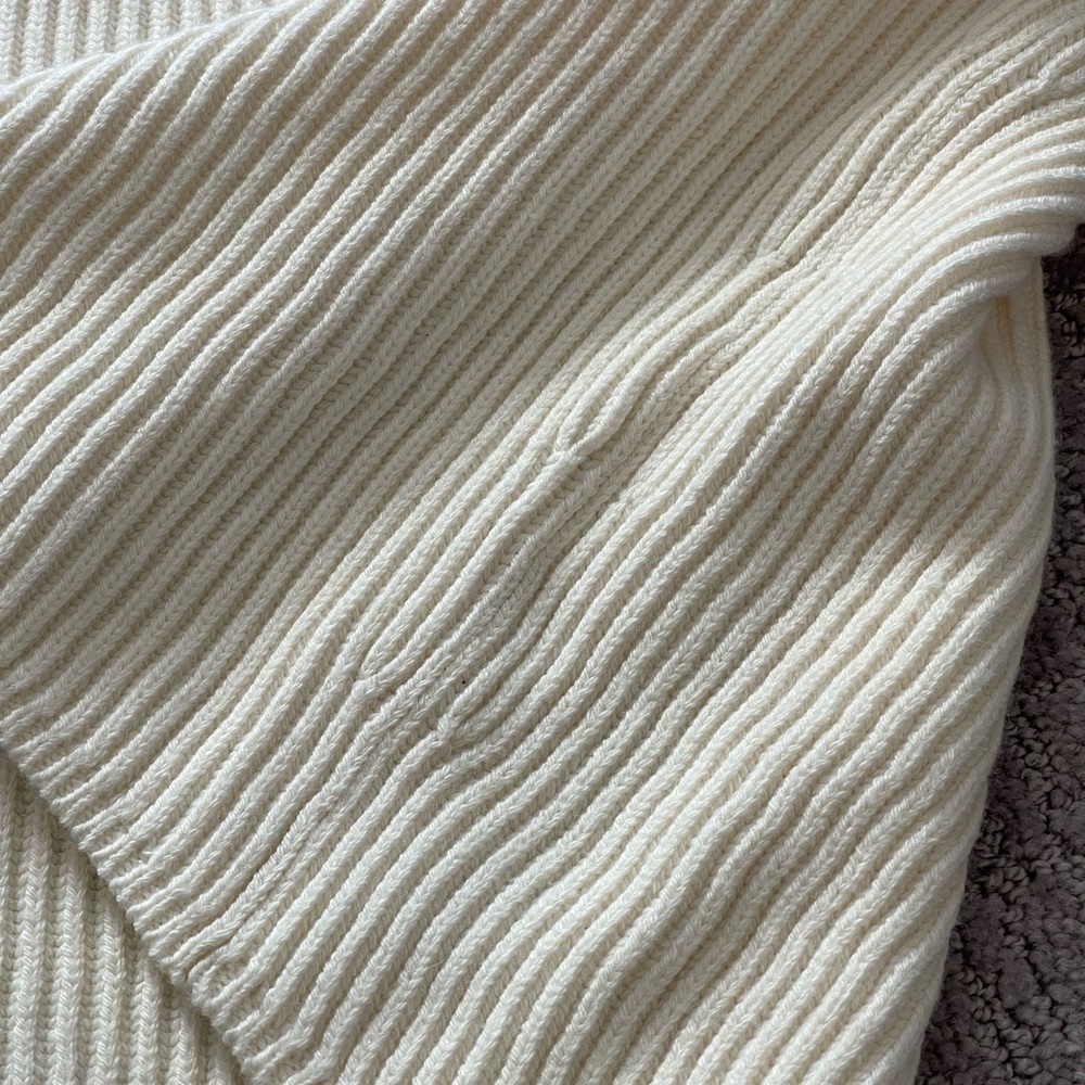 NWT Anthropologie Maeve Ivory Rib Knit Sweater, Mock Neck, Balloon Sleeves,Small - Picture 12 of 15